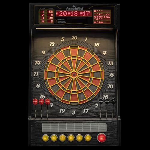 Arachnid Cricket Pro Dartcade Electronic Dartboard Set, 15.5” Regulation Soft Tip Board, Arcade‑Style LED Scoring, Voice Callouts, 41 Games/323 Variations, Up to 16 Players