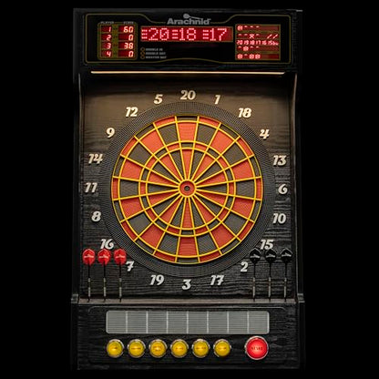 Arachnid Cricket Pro Dartcade Electronic Dartboard Set, 15.5” Regulation Soft Tip Board, Arcade‑Style LED Scoring, Voice Callouts, 41 Games/323 Variations, Up to 16 Players
