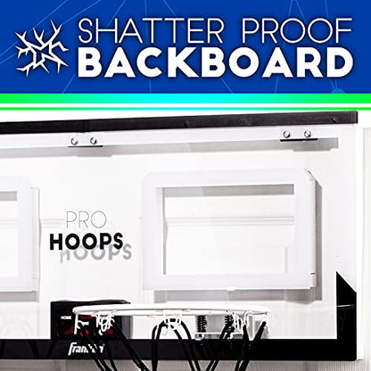 Franklin Sports Over The Door Indoor LED Basketball Hoops-Steel Rim Mini Basket-Includes Ball and Pump-Light Up Backboard - style: Light Up Double Hoops