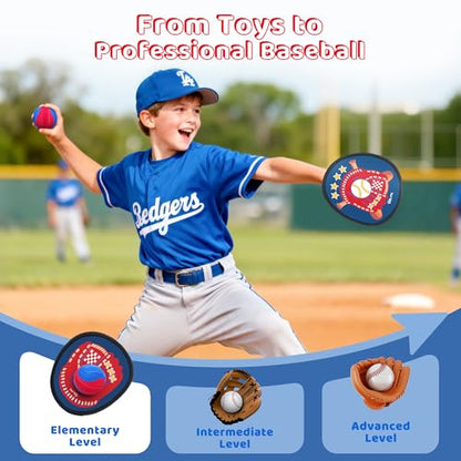 Twinkoo Toss and Catch Ball Game Set for Kids, Kids Toddler Baseball Glove & Catch Ball Toys,Kids Outdoor Games for Family, Toys for Beach Pool Yard Outside, Birthday Gift for Ages 3 4 5 6 7 8-12