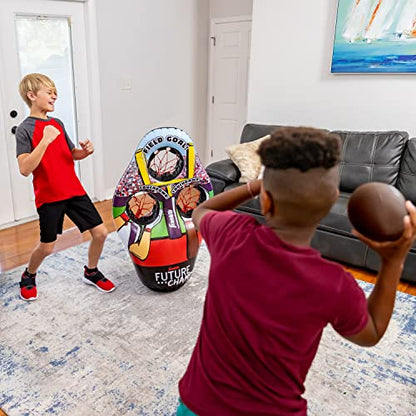 Franklin Sports Kids Football Target Toss Game - Inflatable Throwing Target Toy with Soft Mini Footballs - Fun Kids Sports Game - style: Football Target