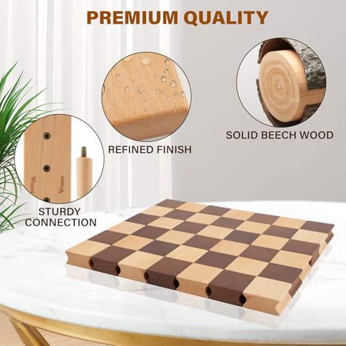 Westant 4 in A Row - Handcrafted Beechwood Four in A Row, Elegant Chess-Like Design Lawn Game As Table Decor, Outdoor for Family Play at Beach, Park, Back Yard and Lawn