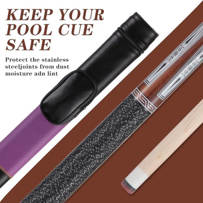 10mm11mm12mm13mm Billiard Pool Cue Stick Set, 20 oz 58 inch Canadian Maple Cue Stick Irish Linen Wrap, Cue Stick for Beginner, Commercial and Home Entertainment - color: 12mm Brown with case