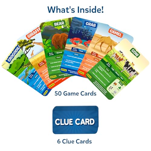 Skillmatics Guess in 10 Animal Planet, Card Game, Perfect for Boys, Girls, Kids, Teens, Adults Who Love Animals, Trivia Games, Travel Games, Screen-Free Fun, Gifts for Ages 6, 7, 8, 9, 10, and Up - style: 1. Animal Planet