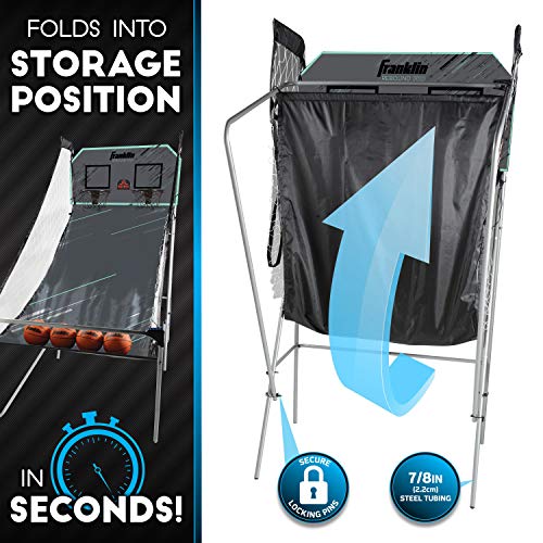 Franklin Sports Indoor Double Basketball Hoop Game - Electronic Scoreboard + 4 Basketballs - 2 Player Shooting Arcade