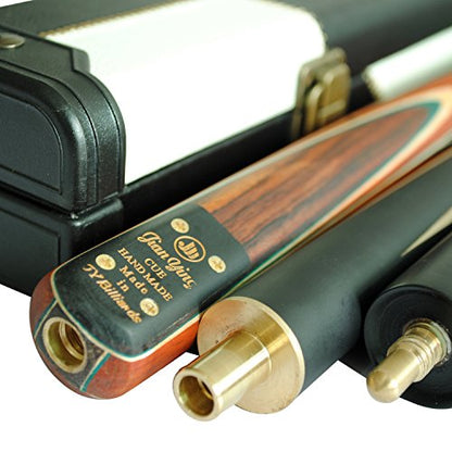 57" 3/4 Jointed Billiard/Pool/Snooker Cue Set 5 Face-Spliced Ash Shaft with A Leather Cue Case - color: T3SC69