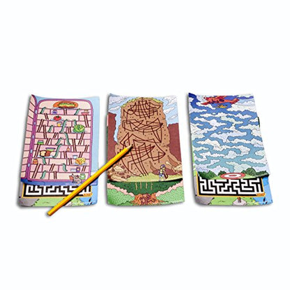 TS Shure by Bendon Travel Games Mazes Mini Activity Tin with 20 Illustrated Activity Sheets and Pencil and Tin 50438 - style: Travel Games Tin