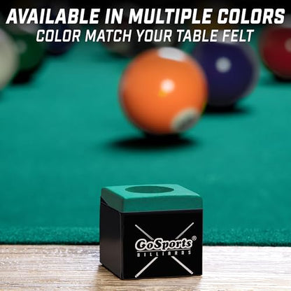 GoSports Premium Pool Cue Chalk Cube 12 Pack - Black, Blue, Red, or Green - Billiards Pool Stick Chalk - color: Green