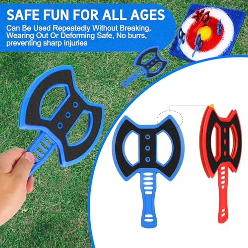 Throwing Axes Set for Axe Throwing Game Backyard, Safety Throw Plastic Axes Stars, Indoor Outdoor Hatchet Throwing Game Replacement Accessories Parts for Adults and All Ages - style: 8 Axes + 8 Stars