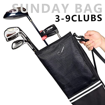 Champkey Professional Golf Sunday Bag (Carry 3-9 Clubs) - 6 Carry Pockets & Adjustable Sling Strap Golf Carry Bag Ideal for Golf Course & Travel