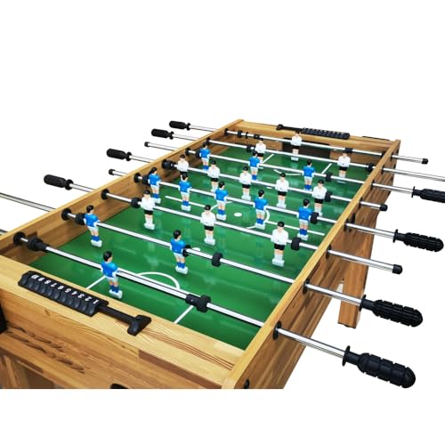 4ft Foosball Table, Soccer Football Game Table with 2 Balls, Easy to Assembly, Wooden Steel Indoor Sports Table for Home Game Room Office
