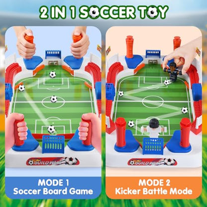 WeeHomm 2-in-1 Play Soccer Board Game for Kids, Foosball Figures PK, Foosball Table for Kids 8-12, Soccer Toys for Boys, Tabletop Football Game, Birthday Gifts for 4-10 Years Old