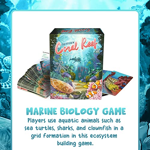 Genius Games Ecosystem: Coral Reef - A Mensa Recommended Family Card Game About Aquatic Animals, Their Habitats & Food Chain | A Light Educational Marine Biology Board Game for Kids and Families - style: Ecosystem Coral Reef