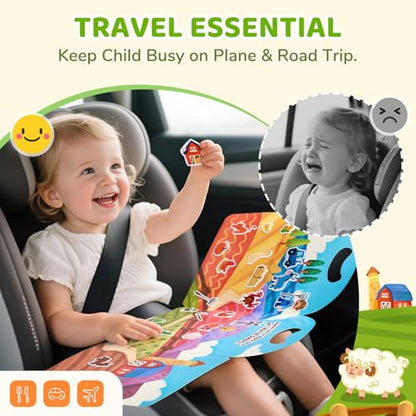 JoyCat Reusable Sticker Book - Animal Stickers for Toddlers, Kids Sticker Activity Book, Travel Toys for Road Trip, Car & Airplane, Educational Learning Gifts for Boys and Girls Ages 3-5 (Farm) - style: Farm