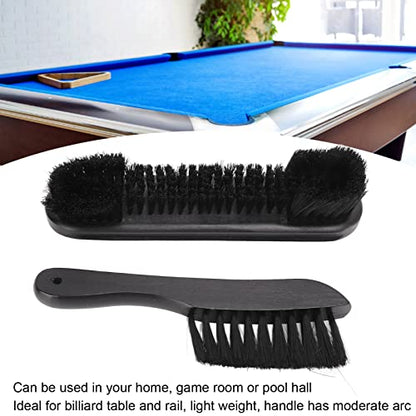Tyenaza Billiard Table Brush Set, Billiards 9in Pool Table Brush 8.5in Rail Brush Kit Cleaning Tools with Wood Handle for Billiard Table Cleaning