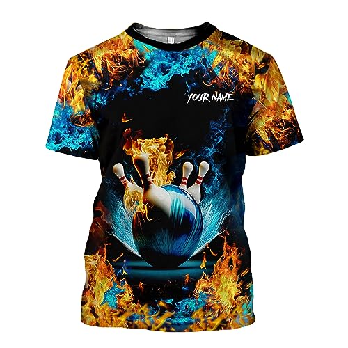 Rivelus Personalized Name Bowling Shirts for Men and Women 3D, Bowling Shirts for Team Bowling, Bowling Shirts Gift - color: Blm26