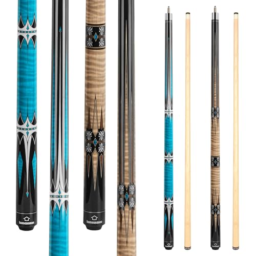 HomeSeason Pool Cue Stick 58" Billiard Cue Sticks Professional Low Deflection Pool Sticks - color: 2-Pack(19/20oz)