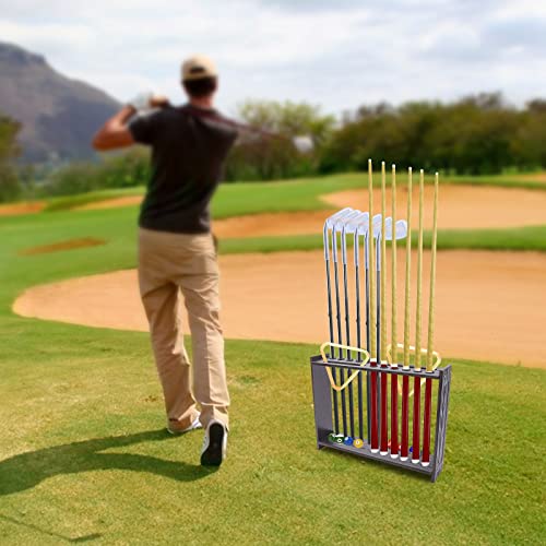 Golf Clubs Billiards Pool Cue Rack, Holds 12 Billiards Stick, 2 Pool Triangle Racks and Billiards Accessories Pool Balls, Pool Tables Organizer Display Stand - style: style 3