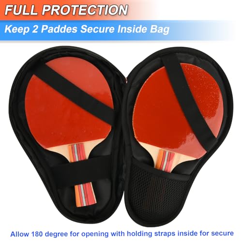 Cosmos Table Tennis Paddle Bag Paddles Case Cover Waterproof Ping Pong Racket Bat Storage Case Holder with Ping Pong Ball Mesh Storage Pocket Organizer, Fits 2 Paddles - color: Burgundy