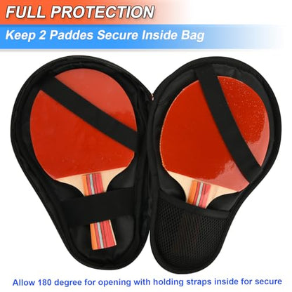 Cosmos Table Tennis Paddle Bag Paddles Case Cover Waterproof Ping Pong Racket Bat Storage Case Holder with Ping Pong Ball Mesh Storage Pocket Organizer, Fits 2 Paddles - color: Burgundy