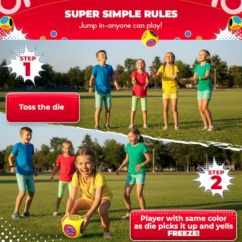SWOOC Games® - Whomp Ball - Ultimate Backyard Dodgeball - Soft Foam Dice - Yard Games, PE Equipment & Team Building - Outdoor Playground Equipment Dodge Balls - Physical Education for Kids & Adults