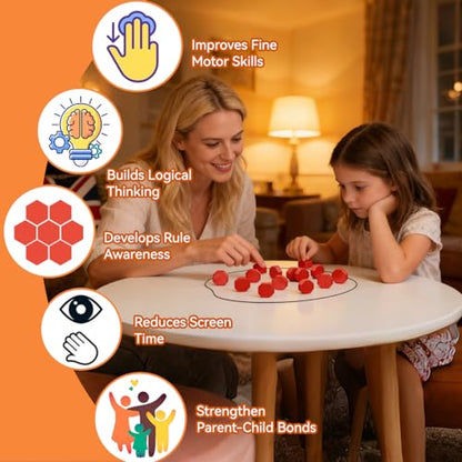 Magnetic Chess Set, Magnet Board Game with String & Full-Size Stones, Travel Magnetic Games for Family Night/Party/Camping, 2 Player Puzzle Strategy Games for Adults