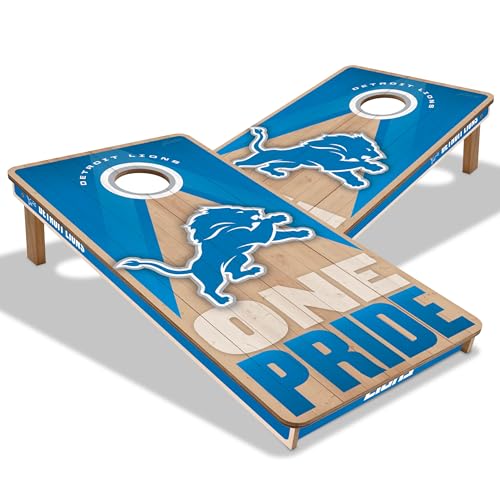 YouTheFan NFL 2' x 4' Slogan Series Professional Wood Cornhole Game - color: Detroit Lions