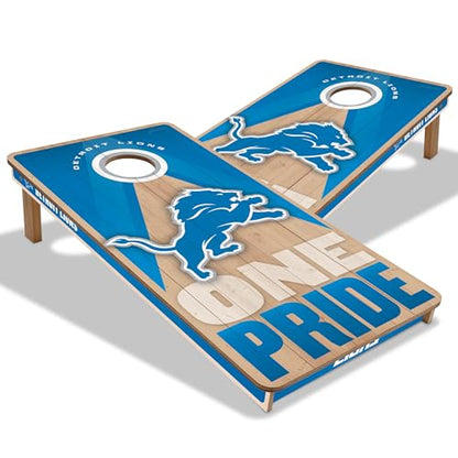 YouTheFan NFL 2' x 4' Slogan Series Professional Wood Cornhole Game - color: Detroit Lions