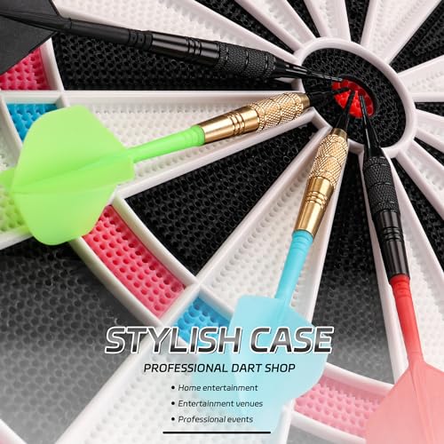 CyeeLife Darts Plastic Tip,Soft Tip Darts Set,12 Pcs 18 Gram with 50 Extra Dart Tips for Electronic Dartboard