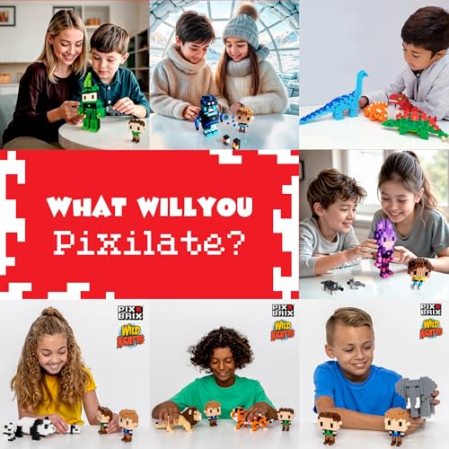 Pix Brix - Wild Kratts Toys Pixel Art Kit - Rhinoceros Creature Powers, 1344 Pieces - Patented Slide + Stack Pixel Puzzle Building Bricks, Build & Collect Wild Kratts Animals - Stem Toys, Ages 6 Plus - style: Rhinoceros Creature Powers