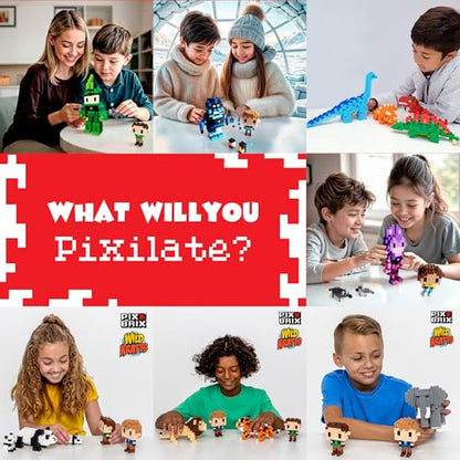 Pix Brix - Wild Kratts Toys Pixel Art Kit - Rhinoceros Creature Powers, 1344 Pieces - Patented Slide + Stack Pixel Puzzle Building Bricks, Build & Collect Wild Kratts Animals - Stem Toys, Ages 6 Plus - style: Rhinoceros Creature Powers