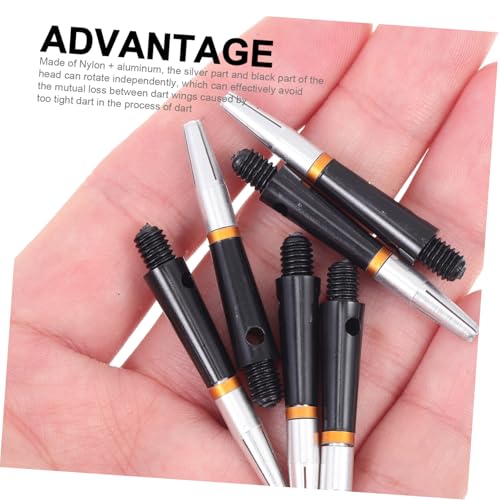 BESTonZON 6 Pcs Aluminum Dart Shafts, Rotating Stems for Steel Tip and Soft Darts, Replacement Flight Accessories Set with Standard 2BA Thread