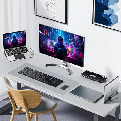 ALOANES Waterproof Mouse Pad with Durable Stitched Edge, Gaming Keyboard, Non-Slip Rubber Base Mouse Mat, Extended Desk pad for Gamer, Office& Home, Gray Mousepad 2XL(31.5"x 15.7" x0.12") - color: 00- Gray, size: 2XL(31.5"x 15.7")