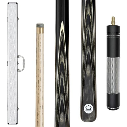 HomeSeason 57inch Snooker Cue Stick 18oz 3/4 Jointed Pool Cue, with Extension, Cue Case, Durable Ash Wood and Red Maple Construction Billiards Cue - color: HSS03