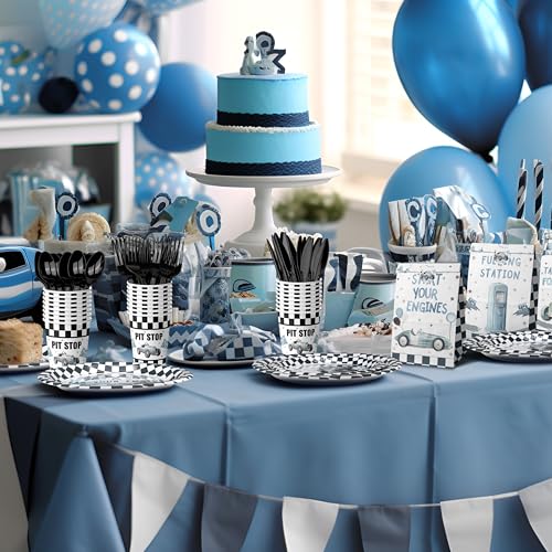 Race Car Birthday Party Favors & Supplies - Racing Car Theme Tableware Set with Plates, Napkins, and Forks - style: Race Car