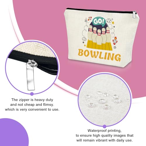 Sazuwu Bowling Gifts Makeup Bag for Bowling Lover Bowlings Player Present Ball Accessories Present Cosmetic Bag Sports Lover Gifts Graduation Christmas Birthday Present Travel Toiletry Pouch - color: BOWLING Style2