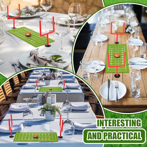 Simgoing 4 Set Soccer Football Centerpieces Table Decor Sports Party Decorations Pitch on The Table Game with 4 Flick Games Set Office Sports Party Favors(Football) - style: Football
