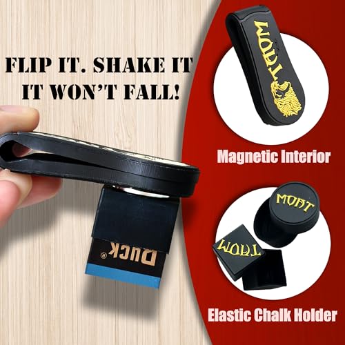 Billiards Magnetic Chalk Holder Belt Clip with 2 (Round&Square) Chalks holder, Magnetic Pool cue stick Chalk Holder Pro - 3X Stronger Grip, Dustproof & Water-Resistant (Includes 2 Silicone Boxes) - color: S1