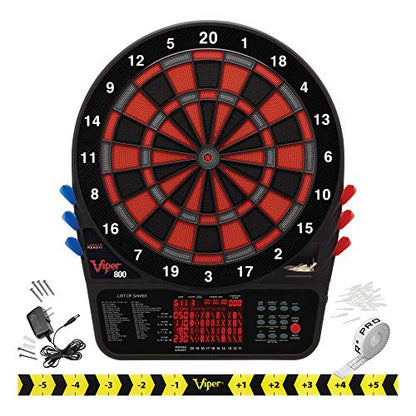 Viper 800 Electronic Dartboard, Metropolitan Espresso Cabinet, Laser Throw Line & Shadow Buster Dartboard Light Bundle - color: Mahogany, style: Laser Throw Line