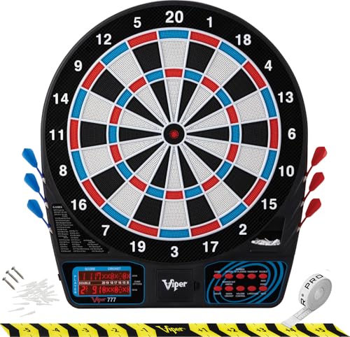 Viper 777 Electronic Dartboard – 15.5" Regulation Target, 43 Games, LCD Scoring, 8 Players, Soft Tip Darts Included