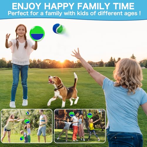 2 Packs Catch Ball Game Set, Outdoor Toys for Ages 3 4 5 6 7 8-12 Year Old Boy Girl, Summer Pool Beach Yard Backyard Camping Sports Play Toy Games for Toddlers Teens Adults Family Game, Birthday Gifts - style: 2 Paddles 2 Balls