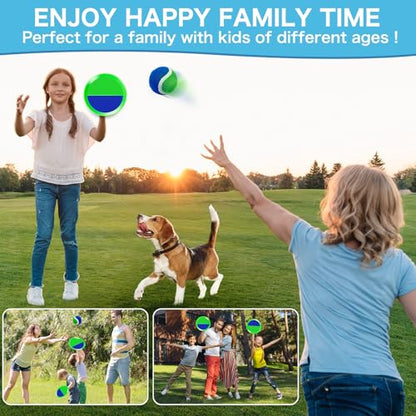 Outdoor Toys for Kids Ages 4-8, Outside Game for 3 4 5 6 7 8 -12 Year Old Boys Girls, Catch Ball Toss Game for Beach, Pool, Yard- Toddlers Birthday Gifts Easter Basket Stuffers(4Pcs Green Paddles) - style: 4 Paddles 4 Balls