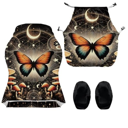 Ergonomic Gaming Chair Covers Set Stretch Rotating Game Chair Seat Cover with Armrest Slipcovers, High Back Computer Armchair Slipcover for Office Home, Butterfly Moon Star Mushroom - color: Butterfly Moon Star Mushroom