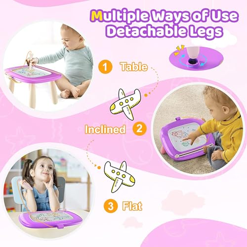 Kikidex Toddlers Toys Age 1-3, Magnetic Drawing Board, Doodle Board Pad Learning and Educational Toys for 1 2 3 Year Old Baby Kids Birthday Gift (Purple) - color: Purple