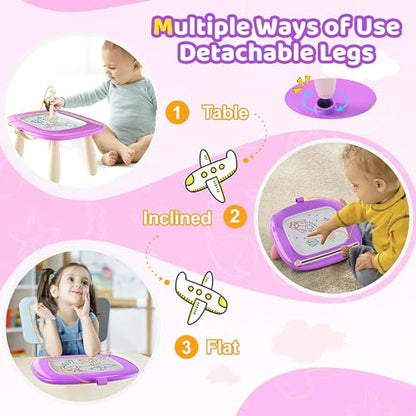 Kikidex Toddlers Toys Age 1-3, Magnetic Drawing Board, Doodle Board Pad Learning and Educational Toys for 1 2 3 Year Old Baby Kids Birthday Gift (Purple) - color: Purple