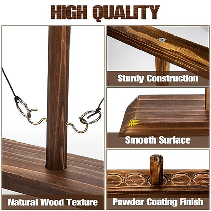 Ring Toss Game for Adults, Wooden Hook and Ring Game Handmade for Bars, Home, Party, Yard Games, Outdoor Indoor Games for All Ages, Large Size 16" X 13"
