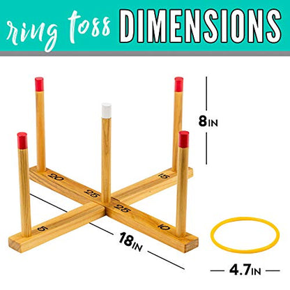 Franklin Sports Ryan's World Ring Toss - Great for Kids - Indoor Outdoor Use - Durable Wood Construction - Includes Target and Rings