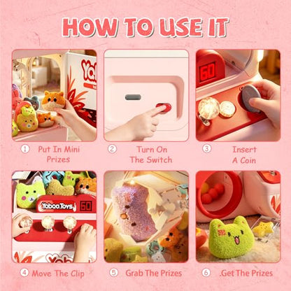 Large Claw Machine for Kids, Bunny Vending Machines Toys for Girls 4-6, Mini Candy and Prize Electronic Dispenser Game with Sound Lights, Idea Birthday Gift for 3 4 5 6 Year Old Girl Boy - color: Pink
