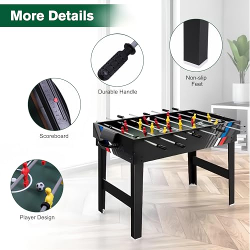 4-in-1 Multi-Functional Combo Game Table, Includes Soccer, Billiards, Ice Hockey Table Tennis, Wear-Resistant Indoor Multi-Game Desktop Set, Perfect for Family Gatherings Friend Entertainment