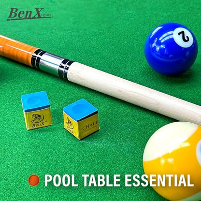 Pool Cue Chalk 24 Pack (2x12 Boxes) - Blue Billiard Chalk Cubes, High Grip Formula, Professional Tournament Grade, Mess-Free Application for Enhanced Spin & Control - style: 8A